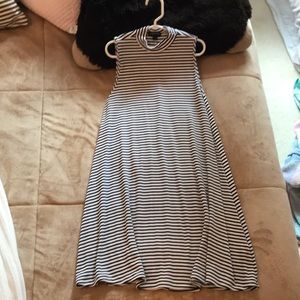 black and white high neck dress